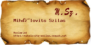 Mihálovits Szilas névjegykártya